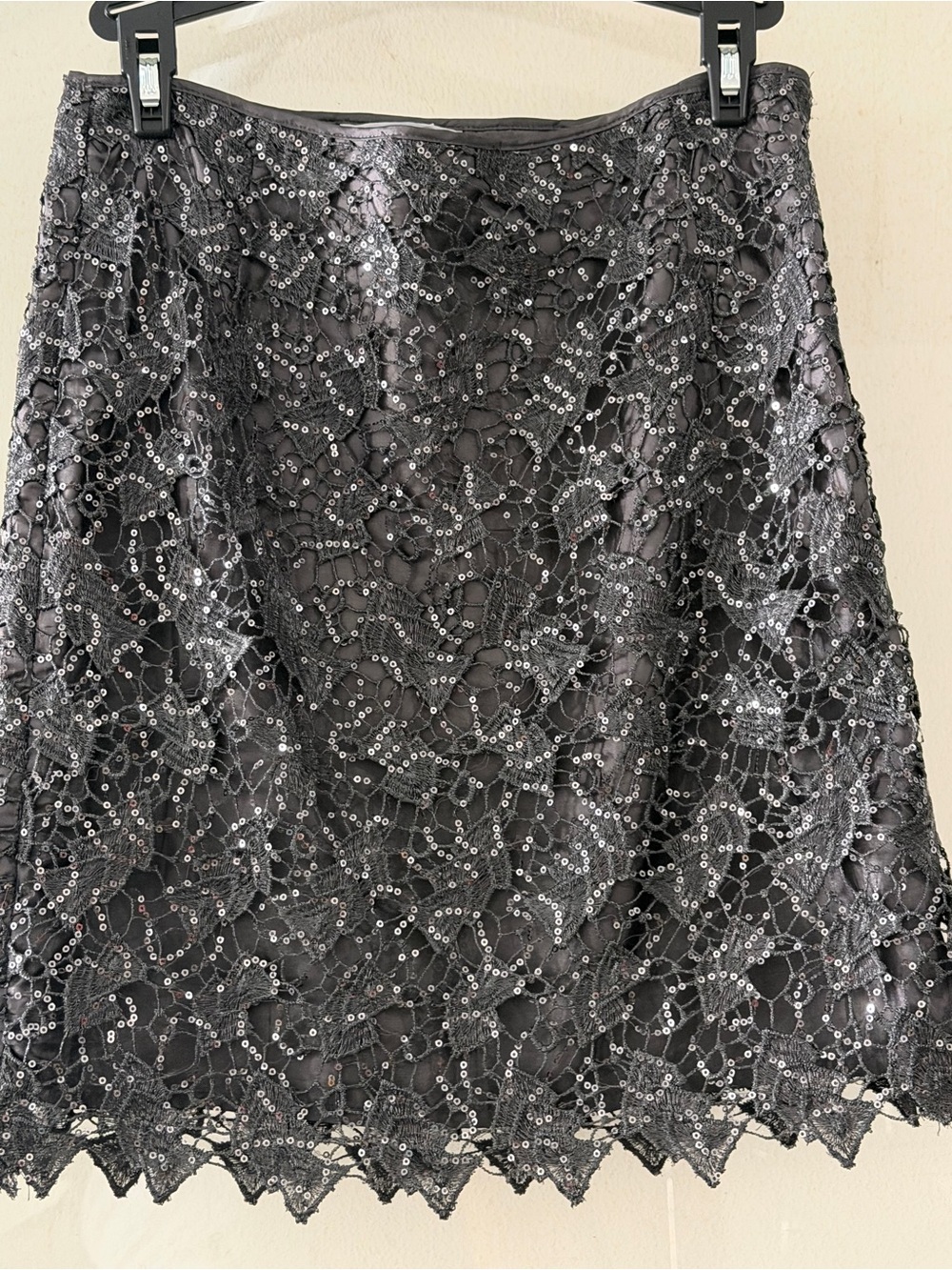 H&M Black Sequin Lace Skirt
